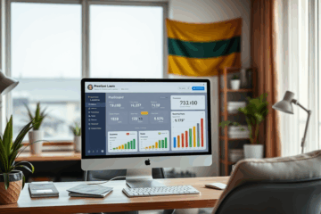 Asmuo tyrinėja premium kreditą su mažomis palūkanomis ir automatiniais mokėjimais