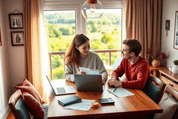 Žmogus peržiūrintis finansinius dokumentus, siekiantis konsoliduoti paskolas ir pagerinti kredito reitingą