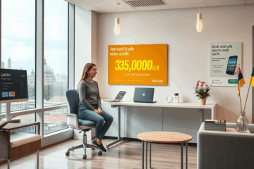 Žmogus nešiojamuoju kompiuteriu siekia greito asmeninio kredito