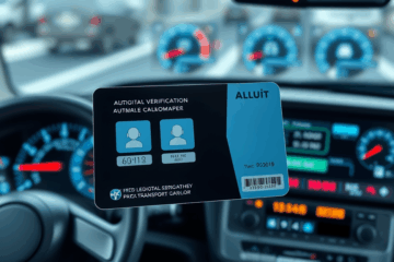 Ilustracija apie kortelę su automatišku patvirtinimu transporto sektoriuje