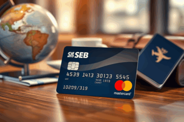 SEB Mastercard Standard kortelė, patogi ir saugi tarptautinė kreditinė kortelė, skirta kelionėms.
