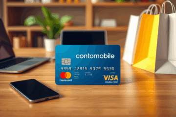 Contomobile Mastercard kortelė naudojama mokėjimams internetu ir parduotuvėse.