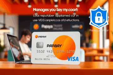 Papaya Visa kortelė, skirta moderniems mokėjimams ir finansiniam valdymui.