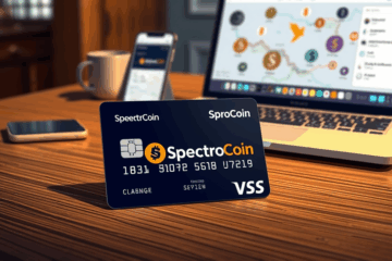 SpectroCoin Visa kortelė, leidžianti naudoti kriptovaliutas kasdieniame gyvenime.